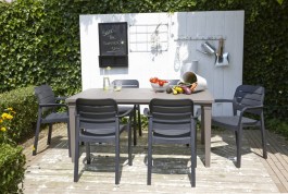 ALLIBERT FUTURA TABLE 165CM RESIN GRAPHITE ALLIBERT FUTURA ΤΡΑΠΕΖΙ ΕΞΩΤΕΡΙΚΟΥ ΧΩΡΟΥ 165CM ΑΠΟ ΡΗΤΙΝΗ ΣΕ ΧΡΩΜΑ ΓΡΑΦΙΤΗ